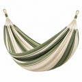 Amaca 200 x 150 cm in tessuto verde e crema per giardino e relax