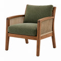 Poltrona 72 x 78 x 83 cm in legno marrone e tessuto verde con braccioli in corda