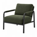 Poltrona da soggiorno 75 cm 82 cm 80 cm in tessuto verde con struttura in metallo - stile moderno